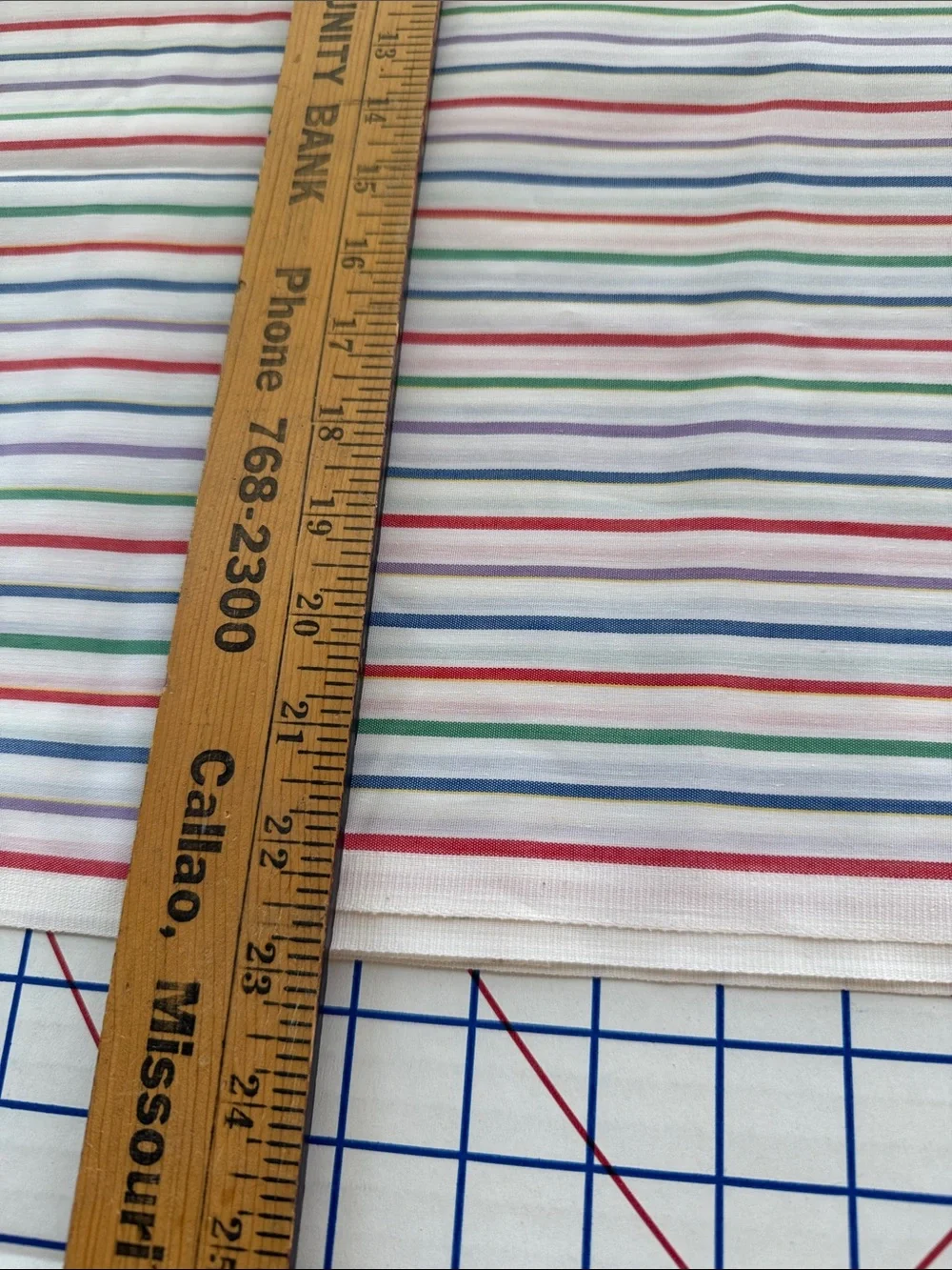 Vintage 1970s Multicolor Stripe Fabric 2 3/4 Yards x 44” Shirting Dress